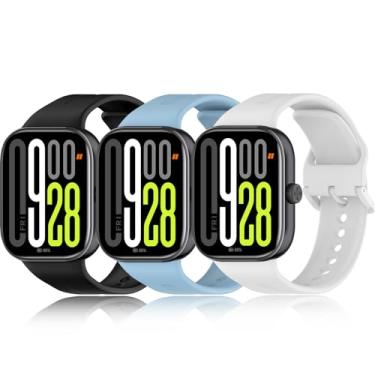 Imagem de Z.DuDuZAZA Pulseiras para smartwatch Redmi Watch 5 para mulheres e homens, [3 unidades] pulseiras de substituição de silicone macio compatíveis com Xiaomi Watch 5 (preto + rosa + azul celeste)