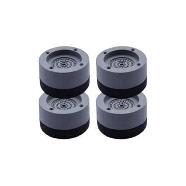 Imagem de Kit 04 Pés de Borracha Multiuso, PVC e Polipropileno, 7cm Diâmetro x 4cm Altura, Antiderrapante, Impermeável, Até 150kg, para Máquina de Lavar, Geladeira, Móveis