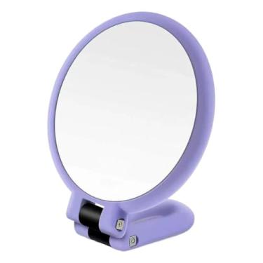 Imagem de Espelho de viagem de aumento, espelho de maquiagem dobrável portátil essencial para viagem, ampliação e alça ajustável/suporte, espelho de viagem dobrável portátil para maquiagem, para maquiagem de