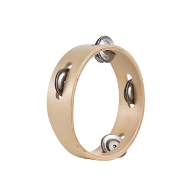 Imagem de Tamborim de Madeira 6 Polegadas para Adultos com Sinos Giratórios à Mão Som Sino Agradável Metal Instrumentos Percussão Suprimentos Casa Escola e Festas Linha Única