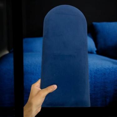 Imagem de Kit Cabeceira Estofada Adesiva 45x20 cm – Tecido Suede Premium, 5 a 20 Módulos para Cama Solteiro, Casal, Queen, King e L(AZUL,18)