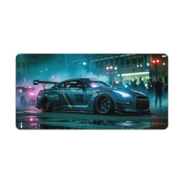 Imagem de HouLaiZhe Modificação R35 Jdmー Mousepads para jogos JDM Almofadas de mesa de carro grandes para teclado de mesa de computador Mat30x60 cm