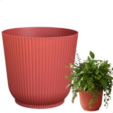 Imagem de Cachepô Talin Vinho 1,5L 14cm x 13cm de Polipropileno Duro e Resistente, Compativel com Sistema Autoirrigável - Vaso Decorativo Elegante para Plantas - Top Garden