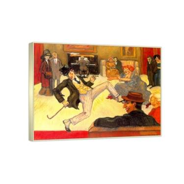 Imagem de RYLJCZ Reprodução de pinturas famosas de Albert Bloch - (A dançarina) Impressão em tela Arte de parede para decoração de sala de estar (40 x 50 cm (15,8 x 19,7 pol)/molduras de champanhe)