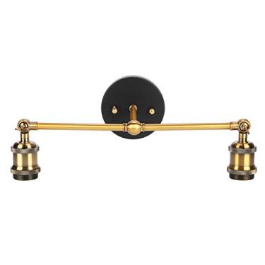 Imagem de Cryfokt Luminária de Parede de Cabeça Dupla Vintage E27 para Sala de Estar, Luminária de Parede de Ferro Forjado Estilo retrô para Cozinha de Terraço, de Decorativa de Ferro de 16,1" de Largura