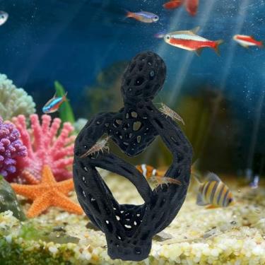 Imagem de LIYAOLI Caverna de pele de camarão para decoração de aquário - caverna e escultura moderna de camarão, acessórios de aquário branco impresso em 3D, abrigo seguro para camarões/betta/tartarugas, mini