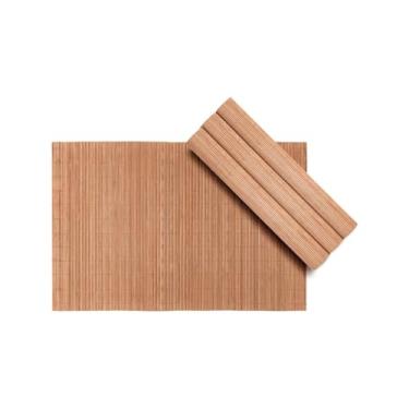 Imagem de Kit 3 Jogos Americanos Bambu Natural 30x45cm - Retangular Fibra Ecológica Sustentável
