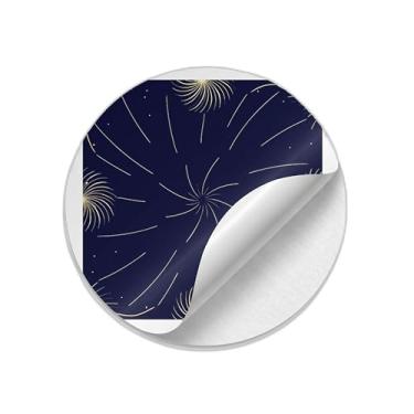 Imagem de Adesivos Autocolantes Redondos Ano Novo 25 Unidades Estampa Fogos de Artifício - Tamanho 30x30cm