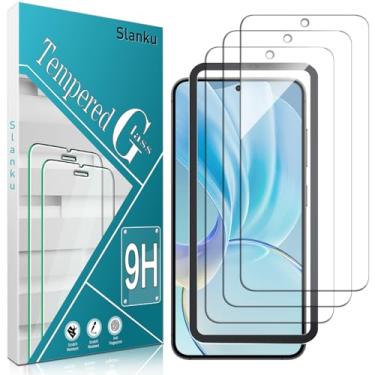 Imagem de Slanku [Pacote com 3 protetores de tela para Samsung Galaxy S24 FE de vidro temperado com moldura de instalação, cobertura total, compatível com capas