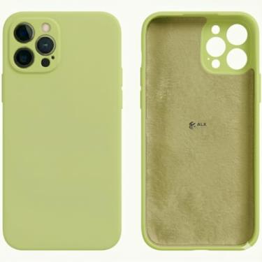 Imagem de Capa de Silicone Premium para iPhone 12 Pro – Case Aveludada por Dentro com Proteção de Câmera e Toque Macio (VERDE OLIVA)