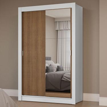 Imagem de Guarda-Roupa Solteiro 2 Portas de Correr com Espelho Milano Madesa