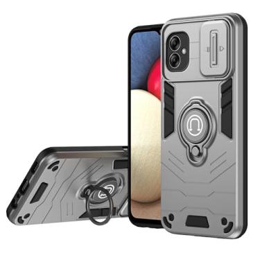 Imagem de Asuwish Capa de telefone para Samsung Galaxy A04e com protetor de tela de vidro temperado capa fina magnética resistente suporte suporte celular híbrido resistente acessórios móveis AO4e A 04e