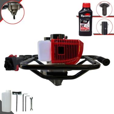 Imagem de Perfurador de Solo Sem Broca Profissional Anmax GD520B À Gasolina 2T 52cc 2,2HP de Potência 7.000rpm Para Plantio e Construção Civil + ÓLEO TOYAMA