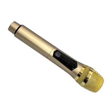 Imagem de Generic Cabeça de Microfone Dinâmica de Microfone Sem Fio Doméstico Fácil de Conectar para karaokê, 50 Metros de Distância de Recepção, 1 Pacote (Ouro)