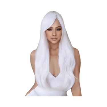 Imagem de Peruca Sintética Longa E Ondulada Rosa Para Mulheres, Resistente Ao Ca