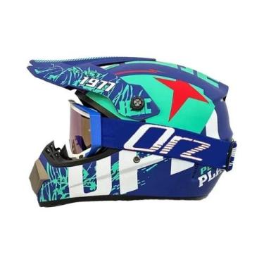 Imagem de Capacete De Motocross Infantil Para Off-Road Com Equipamento De Proteç