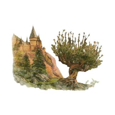 Imagem de Pôster De Lona Para Quarto Infantil, Castelo De Hogwarts, Casa De Abób