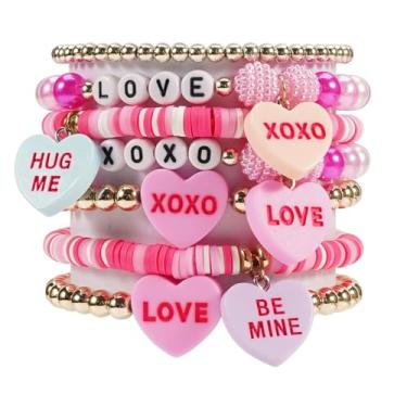 Imagem de Twinfree Pulseira com contas de trevo irlandês do Dia de São Patrício Lucky Kiss Me para mulheres e amigas, One Size, Miçangas, Sem Pedra Preciosa