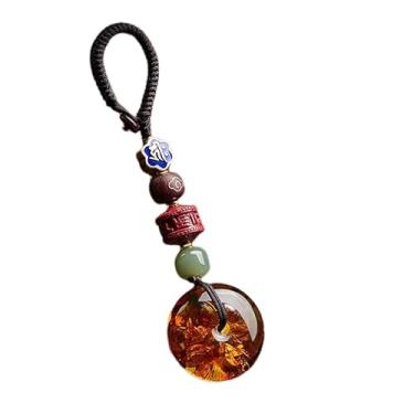 Imagem de Lagnlnaoy Chaveiro Good Luck Feng Shui Amuleto Chave de Carro Traz, Segurança, Saudável, Sucesso, 5*8cm, Latão