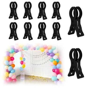 Imagem de 10un Presilhas para Arco de Balão, Grampos de Guirlanda Mola Plástico Preto Clipes Resistentes para Arco Balão Fotografia Casamento Noivado Cenário Artesanato Decoração
