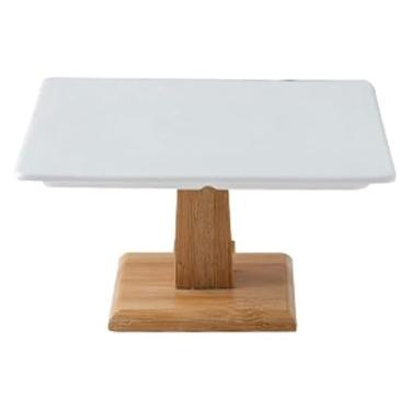 Imagem de fruteira cesta Bolo stands sobremesa display cerâmica quadrada alta bandeja bolo sobremesa mesa de aniversário expositor sala estar frutas pastelaria bancada