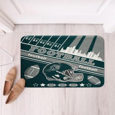 Imagem de Feelyou Tapetes de banho de futebol para banheiro 40,6 cm x 61 cm Filadélfia tapetes de banheiro crianças meninos futebol cidade tapetes de banho para banheira de chuveiro