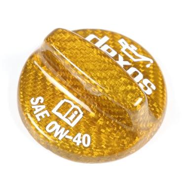 Imagem de Tampa de enchimento de óleo de motor de fibra de carbono real compatível com Chevrolet Corvette C7 C8 2014-2025, acessórios de tampa de enchimento de óleo do compartimento do motor (amarelo)