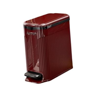 Imagem de AFXGUSD Lixeira com Anel de Pressão E Pedal. Lixeira Compacta com Dupla Função, Feita de PP, para Banheiro, Cozinha, Sala de Estar E Quarto, Vermelho, Tamanho real