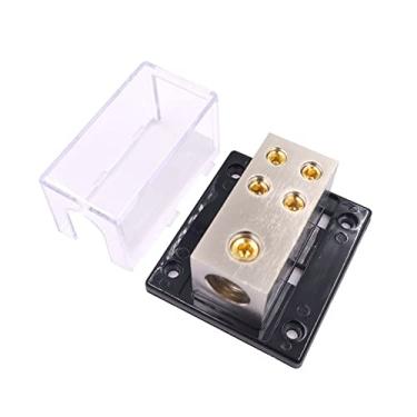 Imagem de WNDIZPHA Amplificador de potência de áudio automotivo remontagem de 1 ponto, 4 pontos, 1 saída, caixa de 4 fios, cubo, fusível negativo de junção, suporte