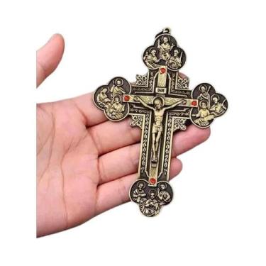 Imagem de Crucifixo religioso cristão jóias cruz pingente são bento cruz padrão 