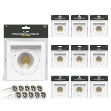Imagem de Alut - Kit 10 Spot Led Recuado Embutir Gu10/MR16 Quadrado Branco Policarbonato Cod: ALUT000651-5 Alut By Avant
