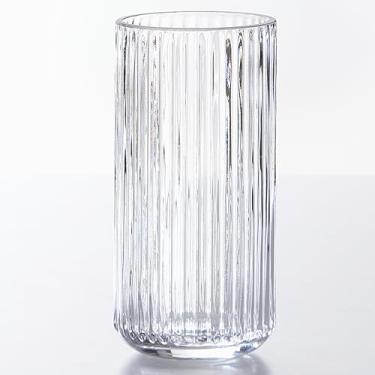 Imagem de Vaso de flores de vidro transparente para grama dos pampas, vaso central decorativo médio de 19 cm para mesa de jantar, mesa de escritório, estante de livros, cornija, entrada, banheiro, bancada