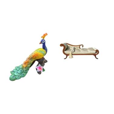 Imagem de Whtkoph Escultura de Um Sofá, Modelo de Sofá em Miniatura, Estatueta de Um Sofá-cama, Ornamento Decorativo de Madeira para Jardim, Acessórios para Faça Você M