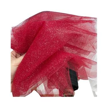 Imagem de Tecido De Tule Com Lantejoulas Azul E Vermelho Para Roupas Infantis, V