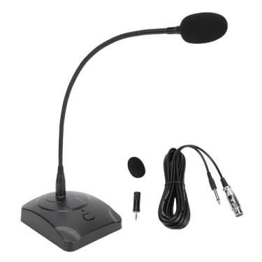 Imagem de ASHATA de Microfone Com Fio Pescoço de Ganso de Mesa, Redução de Ruído de Microfone Condensador de Voz Com Fio Montado Em Mesa de 360 ​​graus para Gravação de áudio Em Estúdio de