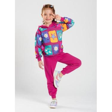 Imagem de Conjunto Blusão Com Capuz E Calça Em Moletom Arco-íris - Molekada, 3