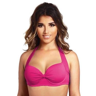 Imagem de Top de biquini plus size meia taça com bojo - Estigma, Pink, GG
