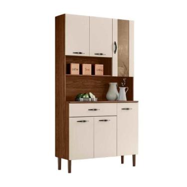 Imagem de Armário de Cozinha Kit 6 Portas 1 Gavetas com prateleiras Golden Kits 
