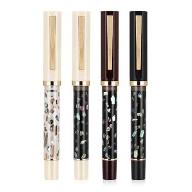 Imagem de VEVEL Caneta-tinteiro de concha de pérola colorida F EF canetas de caligrafia de tinta papelaria material de escritório escolar presente de estudante (05, F 0,5 mm)