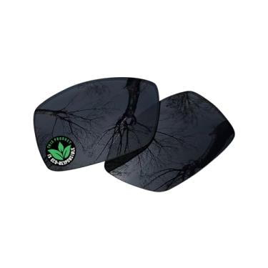 Imagem de Raydi Lentes de reposição de policarbonato para óculos de sol retangulares Costa Del Mar Cat Cay - Preto sólido - Polarizado