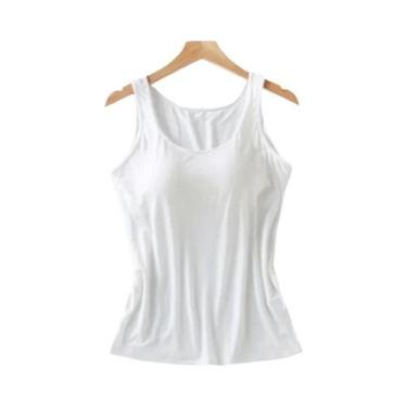 Imagem de Camiseta Regata Feminina Slim Fit Com Almofada E Sutiã Embutido Casual