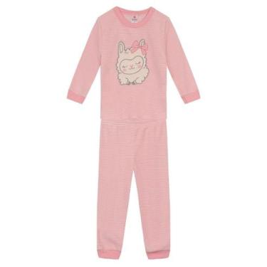 Imagem de Pijama infantil menina de ovelhinha Brandili -Rosa, 10, Rosa