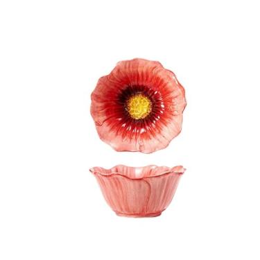 Imagem de Red Young Mermaid Conjunto de utensílios de mesa flor sobremesa cerâmica doméstica - tigela de 12 cm