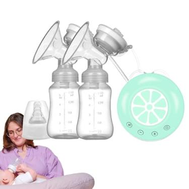 Imagem de Bombas duplas de leite materno, bomba tira leite elétrica dupla - Bombas de extração recarregáveis ​​com 2 garrafas de leite - Vários modos, bombas tira leite de baixo ruído para novas mães, mães pós-