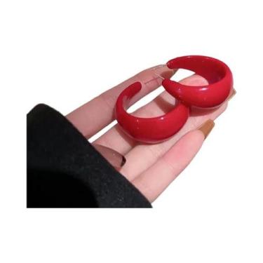 Imagem de Brincos De Argola Em Acrílico Azul Em Forma De C Para Mulheres, Joias 