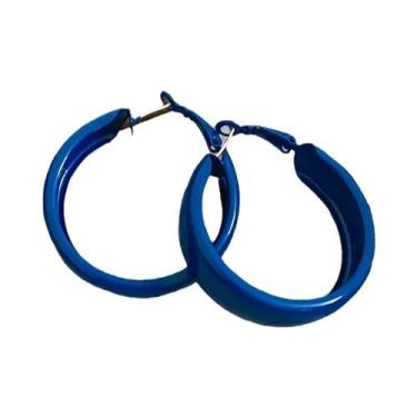 Imagem de Brincos De Argola Em Acrílico Azul Em Forma De C Para Mulheres, Joias 