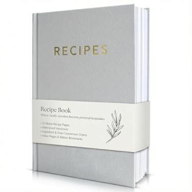 Imagem de Livro de receitas em branco Zicoto, com capa à prova d'água - o caderno de receitas perfeito para escrever em suas próprias receitas - lindo livro de receitas em branco para organizar suas receitas