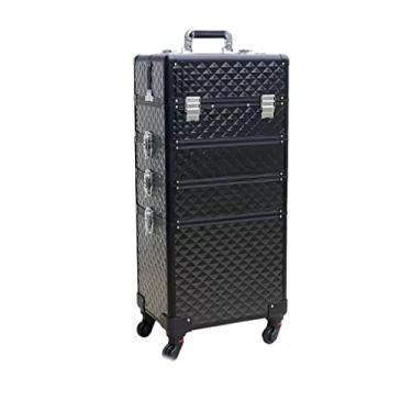 Imagem de Mala de maquiagem carrinho multicamada maleta de maquiagem portátil com rolo de maquiagem para unhas de beleza/1254 (Color : B, Size : 35 x 25x 71 cm)
