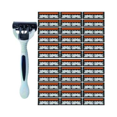 Imagem de Lâminas De Barbear Manuais De Aço Inoxidável De 3 Camadas Unissex Com 