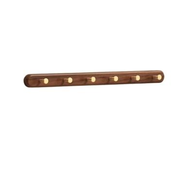 Imagem de KEG801302 Gancho para casaco e chapéu em latão de madeira maciça, cabide de entrada para roupas, gancho para chapéu, fixado na parede, ganchos para porta de entrada (bege, GG)